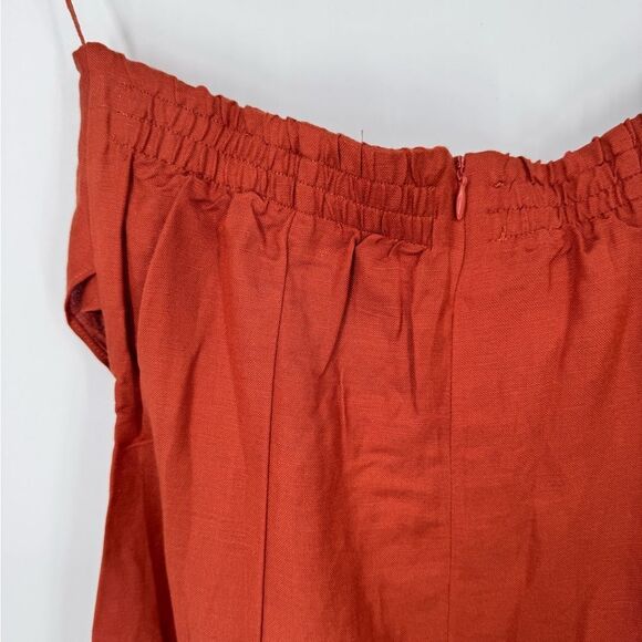 Rumer Roam Bandana Maxi Linen Chocolate Brown Cutouts Dress Med NWT - Picture 9 of 11